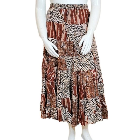 Silverstream Boho Animal Print Maxi-skirt - Picture 1 of 5